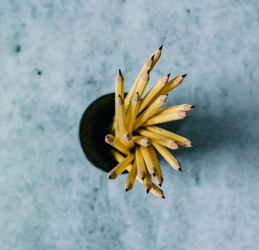 Pencils arranged in a cup, representing learning and psychoeducational assessment.